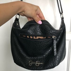 Jessica Simpson pebbled-leather bucket crossbody